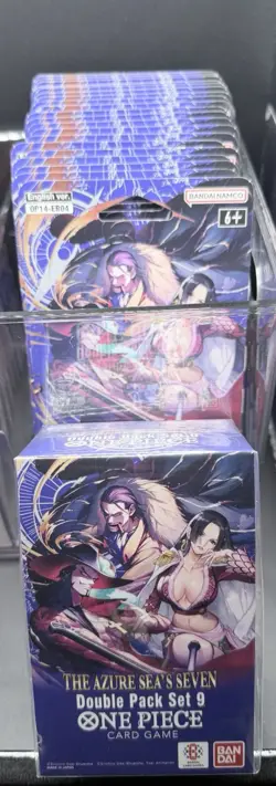 One Piece Azure Sea’s Seven 20 Sleeved Booster Packs + Double Pack Set Vol 9 Lot - Image 1