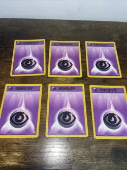 PSYCHIC ENERGY 101/102 & 129/130 WOTC 1999 Pokemon - HP (6 Card Lot) White Star - Image 1