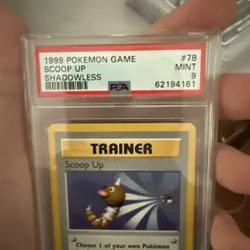 1999 Pokemon Game Scoop Up Shadowless #78 PSA 9 Mint - Image 2
