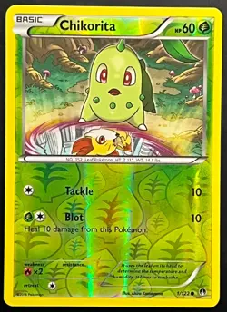 Chikorita XY BREAKpoint Common REVERSE HOLO Pokemon Card 1/122 - Image 1