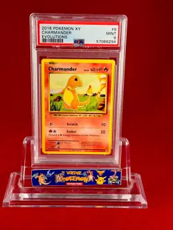 2016 POKEMON XY Evolutions CHARMANDER Card #9 PSA 9 - Image 1