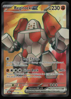 REGIROCK EX 214/182 ULTRA RARE DESTINED RIVALS POKEMON NM/M - Image 1