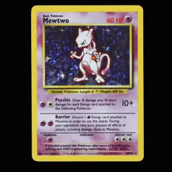 Pokemon TCG Mewtwo 10/102 Base Set Rare Holo 1999 LP/NM - Image 1