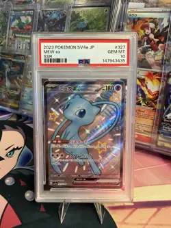 POKEMON MEW EX SHINY FULL ART 327/190 SSR JAPANESE SHINY TREASURES EX PSA 10 - Image 1