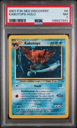 Kabutops-Holo Pokemon Neo Discovery 6/75 PSA 7 - Image 1