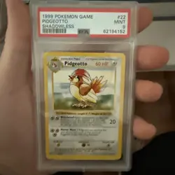 1999 Pokemon Game Pidgeotto Shadowless PSA 9 Mint #22 - Image 1