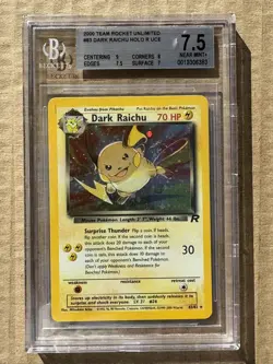 2000 Pokemon Team Rocket Unlimited Dark Raichu #83 Holo BGS 7.5 - Image 1