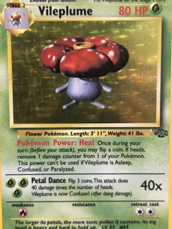 1999 Pokemon TCG Vileplume Jungle 15/64 Holo Unlimited Holo Rare - Image 2
