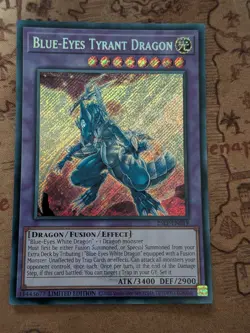 25LP-EN019 Blue Eyes Tyrant Dragon Secret Rare Emblazoned STAMPED Yu-Gi-Oh! - Image 1