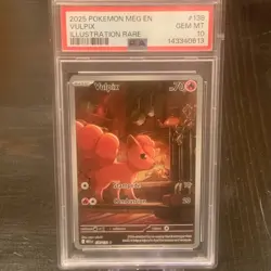 2025 POKEMON MEG EN-MEGA EVOLUTION ILLUSTRATION RARE #138 VULPIX PSA 10 - Image 1