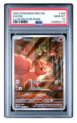 2025 POKEMON MEG EN-MEGA EVOLUTION ILLUSTRATION RARE #138 VULPIX PSA 10 - Image 1