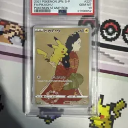 Pikachu 227/S-P Pokemon Stamp Box Promo Card PSA 10 - Image 4