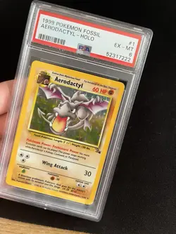 Aerodactyl 1/62 PSA 6 EXC-MINT Holo Rare Pokemon Card WOTC Fossil 1999 - Image 2