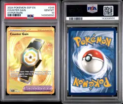 2024 POKEMON SSP EN-SURGING SPARKS HYPER RARE #249 COUNTER GAIN GOLD CARD PSA 10 - Image 3