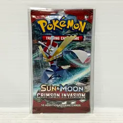1x Sun & Moon Crimson Invasion Sealed Pokemon Card Booster Pack - Image 1