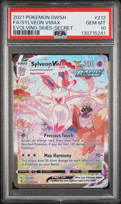 Sylveon VMAX 212/203 PSA 10 Alt Art Evolving Skies 2021 Secret Rare Pokemon Card - Image 1