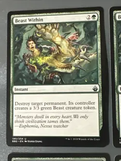 Beast Within X4 Battlebond NM Condition See Pics Front Back - Image 5