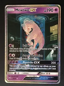 🔥 2017 Pokemon TGC MEWTWO GX Full Art Holo SECRET RARE 78/73 Shining Legends - Image 2