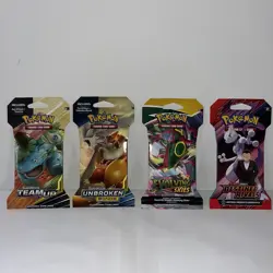 Pokemon TCG Evolving Skies Sleeved Booster Pack Team Up Unbroken Bond Packs x4 - Image 1