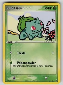 Bulbasaur 45/100 Common Crystal Guardians Pokemon LP (small dent) - Image 1