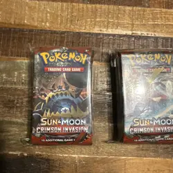 Pokemon Sun & Moon Crimson Invasion Booster Pack TCG Factory SEALED 820650802492 - Image 1