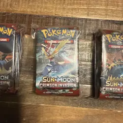 Pokemon Sun & Moon Crimson Invasion Booster Pack TCG Factory SEALED 820650802492 - Image 2