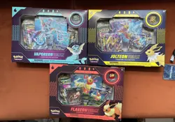 Pokemon TCG | 3x VMAX Premium Collection Vaporeon, Jolteon, Flareon | New/Sealed - Image 1