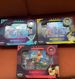 Pokemon TCG | 3x VMAX Premium Collection Vaporeon, Jolteon, Flareon | New/Sealed - Image 2