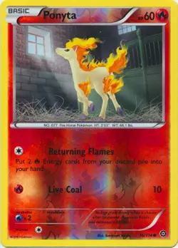 Ponyta XY Steam Siege 16/114 Reverse Holo Common 2016 Pokemon TCG Near Mint - Image 1