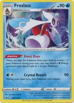 Pokemon - Froslass 036/198 - Holo Rare - Chilling Reign - Lightly Played - Image 1
