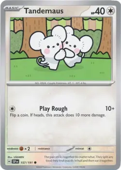 Tandemaus SSP 157/191 Pokemon SV08: Surging Sparks Common Normal NM - Image 1