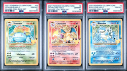 PSA 10 Pokemon Card Lot Celebrations Charizard, Blastoise & Venusaur Starters - Image 1