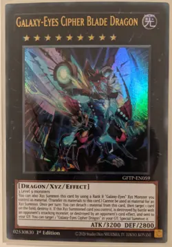 YuGiOh Galaxy-Eyes Cipher Blade Dragon Ultra Rare 1st Edition GFTP-EN059 - Image 1