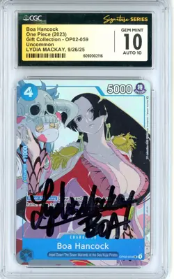 CGC GEM MINT 10 Auto 10 Signed Lydia Mackay 'Boa Hancock' (Gift Collection 2023) - Image 1
