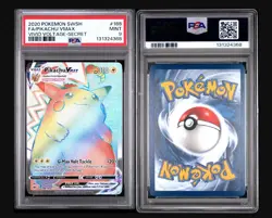 Pokemon TCG Pikachu VMAX 188/185 Vivid Voltage 2020 Rainbow Rare Secret PSA 9 - Image 1