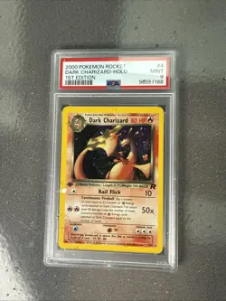 2000 POKEMON ROCKET 1ST ED #4 DARK CHARIZARD-HOLO PSA 9 - Image 1
