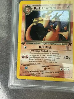 2000 POKEMON ROCKET 1ST ED #4 DARK CHARIZARD-HOLO PSA 9 - Image 4