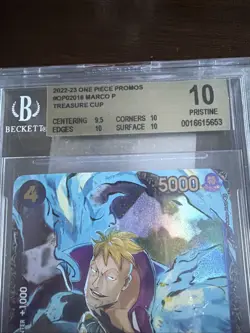 BGS 10 Pristine Marco OP02-018 Treasure Cup Prize English One Piece Card - Image 5