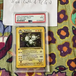 1999 Pokemon TCG Magneton 11/62 Fossil Holo Card PSA 9 1st Edition - Image 1