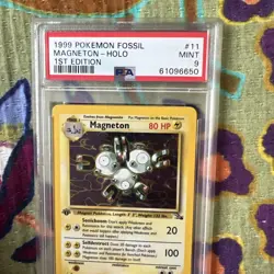 1999 Pokemon TCG Magneton 11/62 Fossil Holo Card PSA 9 1st Edition - Image 3