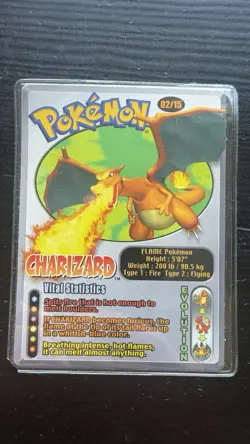 Pokemon Charizard Evolution Cards Wendy’s Kids Promo 2002 #2/15 Original Sleeve - Image 1