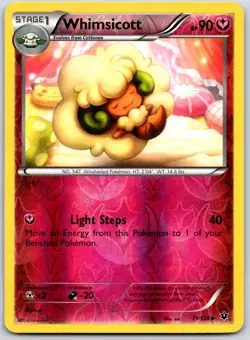 POKEMON FATES COLLIDE WHIMSICOTT 71/124 UNCOMMON REVERSE HOLO NM - Image 1