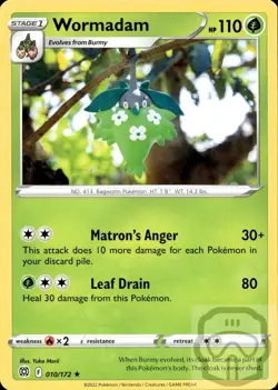 Wormadam 010/172 R Brilliant Stars Pokemon NM/M - Image 3