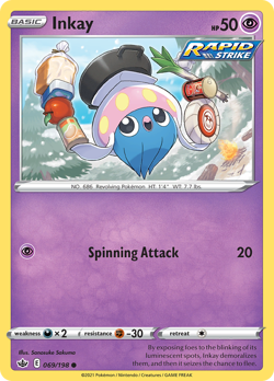 Inkay 069/198 C Chilling Reign Pokemon NM/M - Image 1