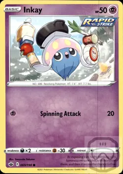 Inkay 069/198 C Chilling Reign Pokemon NM/M - Image 3
