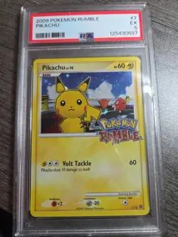 2009 POKEMON RUMBLE #7 PIKACHU Holo PSA 5 Ex - Image 1