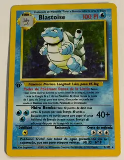 Pokemon 1st Edition Base Set Blastoise 2/102 Holo Rare 1999 Spanish - Image 1