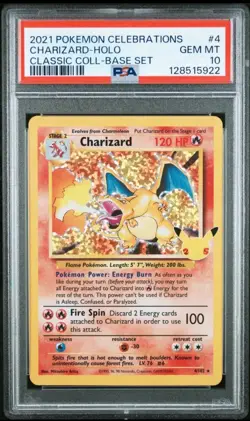 PSA 10 Charizard 4/102 Celebrations Classic Collection Holo Rare POKEMON - Image 1