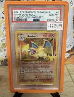 Pokemon TCG Charizard 4/102 Celebrations Classic Collection Holo 2021 PSA 10 - Image 1