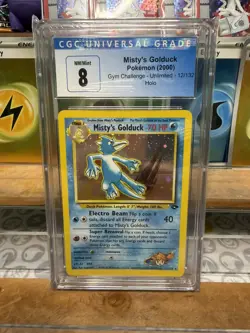 CGC 8 NM Misty's Golduck 2000 Gym Challenge 12/132 Holo Pokemon Card - Image 1